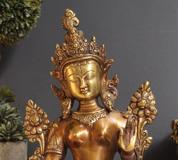 Brass Tara Devi Sitting 10.5''