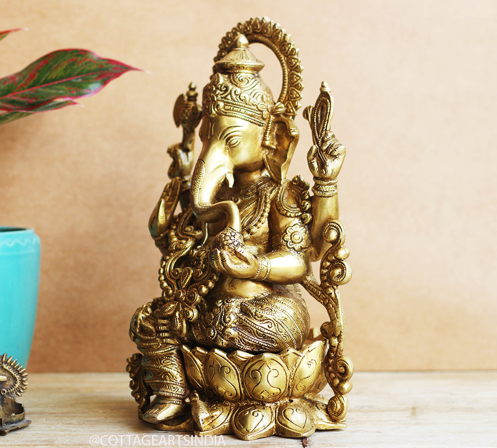Brass Ganesha 13"