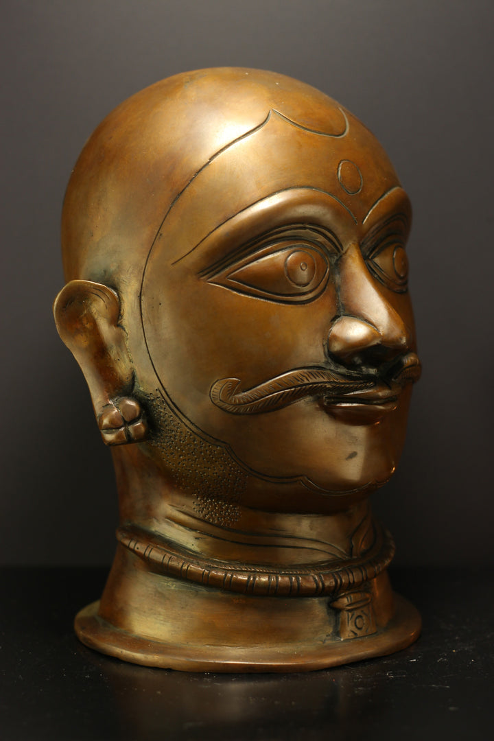 Brass Shiva Mukhlingam Face - Vintage Copper Finish