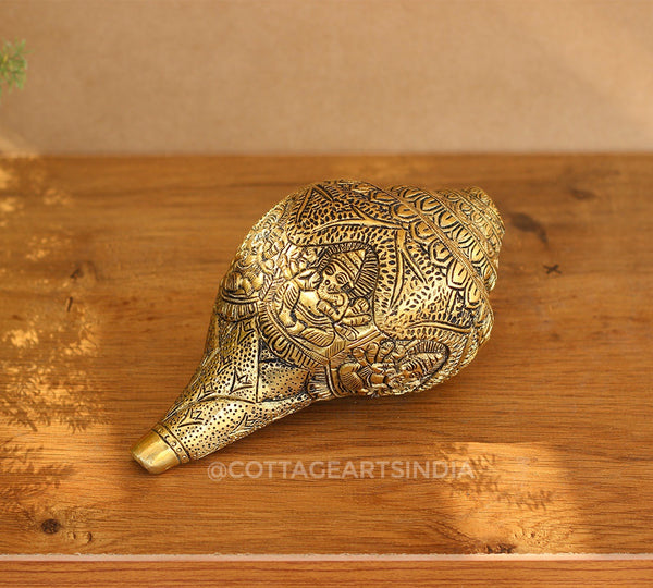 Brass Shankh Ganesh
