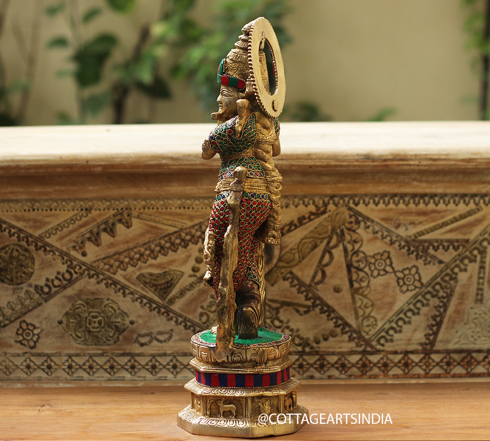 Brass Stonework Krishna