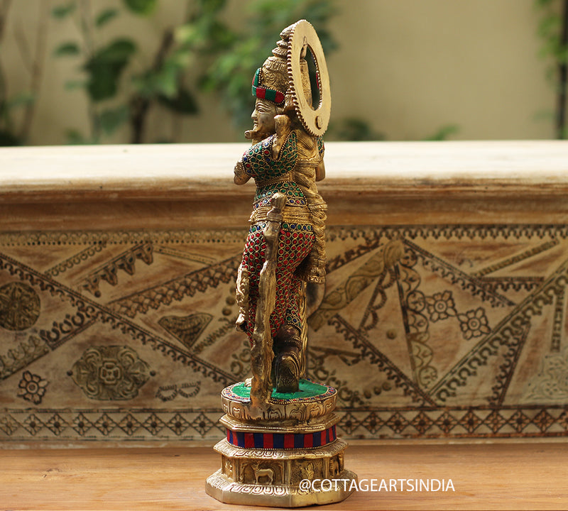 Brass Stonework Krishna