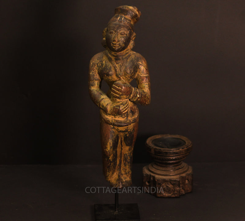 Vintage Wood / Resin Lady Figure
