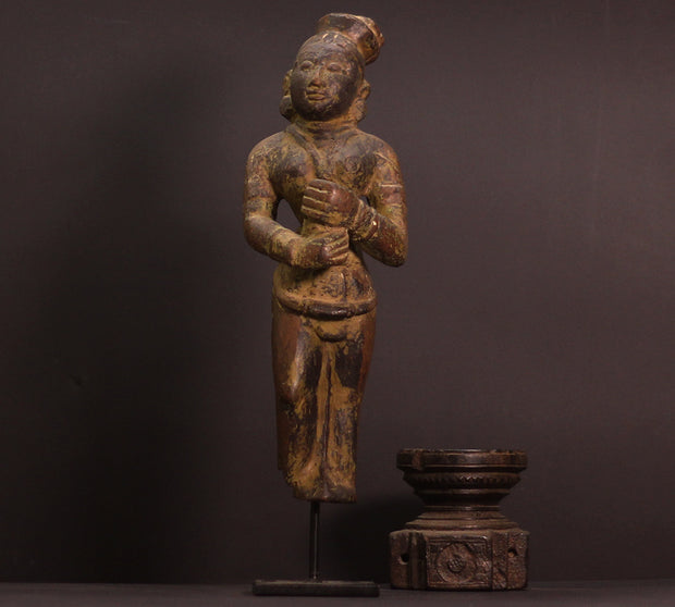 Vintage Wood / Resin Lady Figure