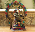 Brass Stonework Prabhawali Ganesh
