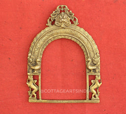 Brass Twin Yali and Kirtimukha 12"
