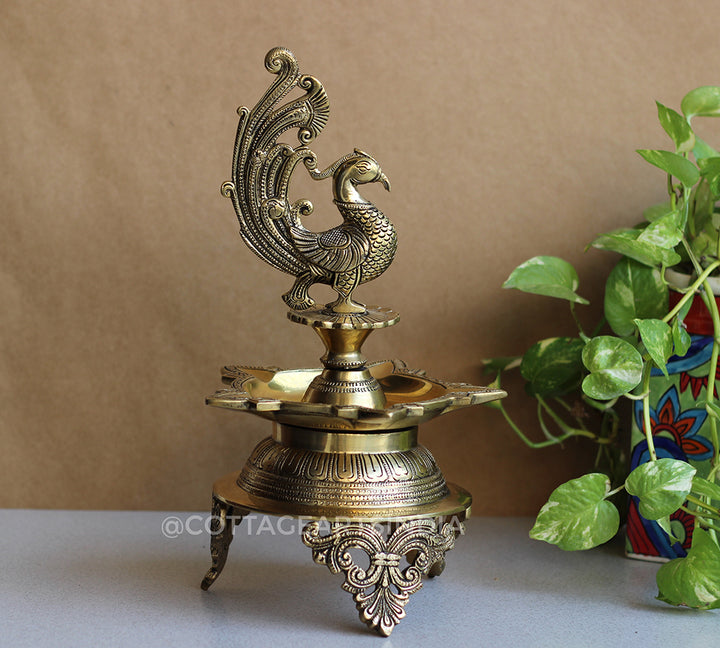 Brass Annapakshi Oil Lamp 14”