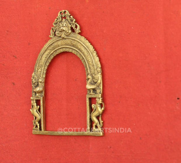 Brass Twin Yali and Kirtimukha 12"