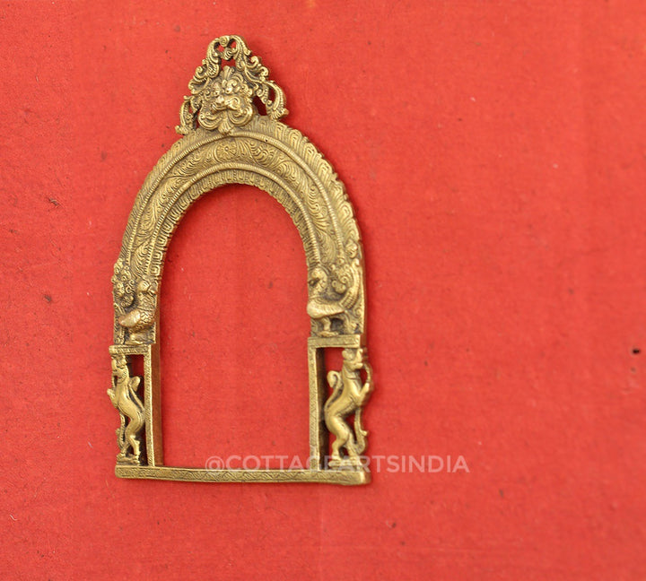 Brass Twin Yali and Kirtimukha 12"