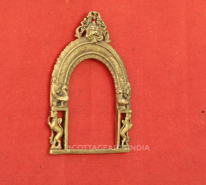 Brass Twin Yali and Kirtimukha 12"
