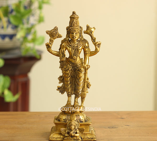 Brass Vishnu 9"