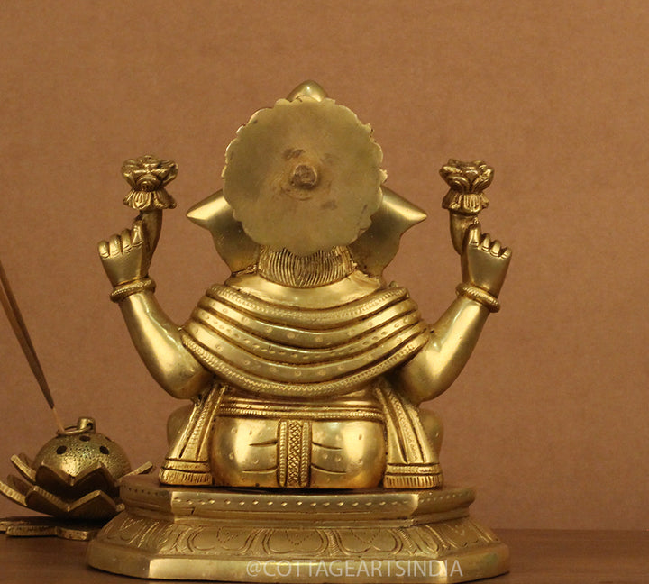 Brass Ganesh 8"