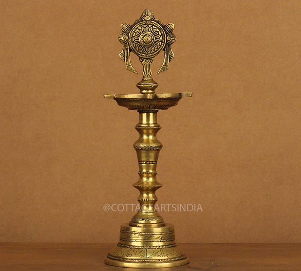 Brass Vilakku Lamp 12"