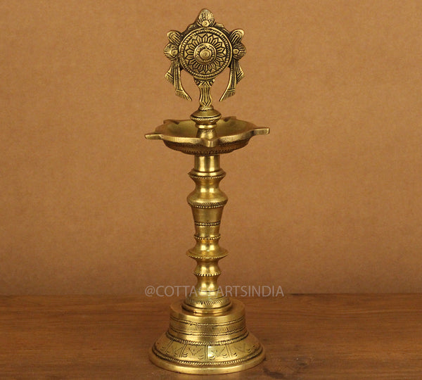 Brass Vilakku Lamp 12"