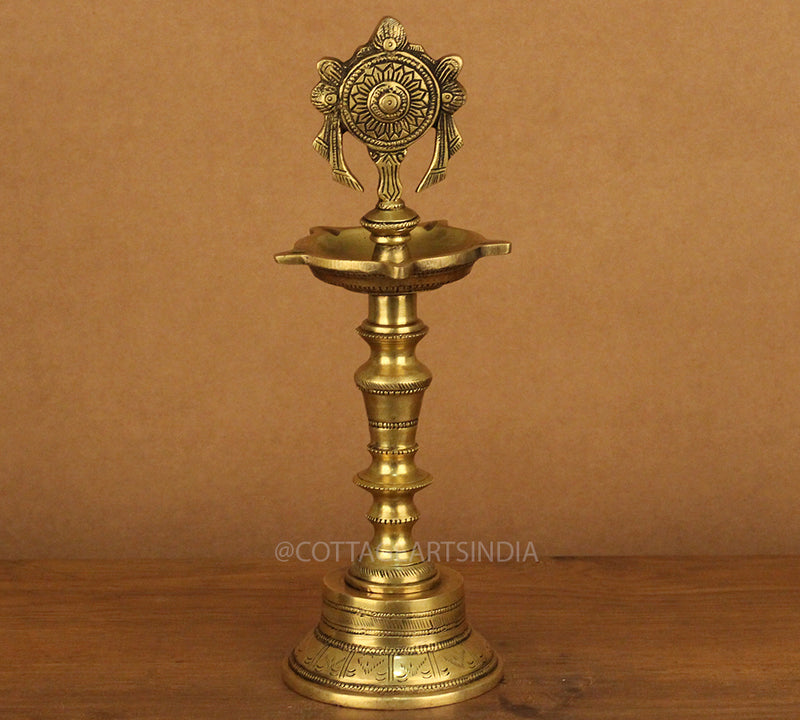 Brass Vilakku Lamp 12"