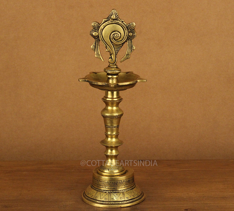 Brass Vilakku Lamp 12"