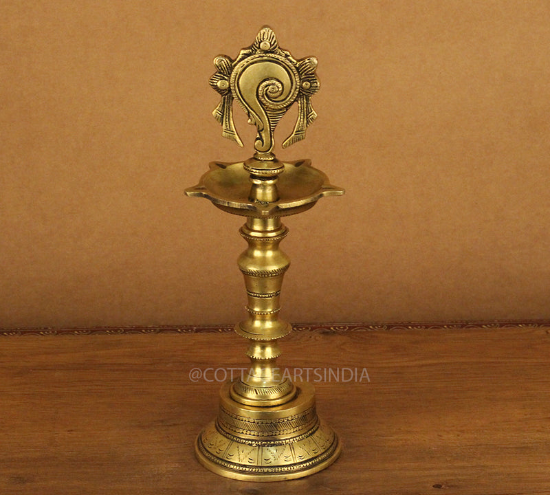 Brass Vilakku Lamp 12"