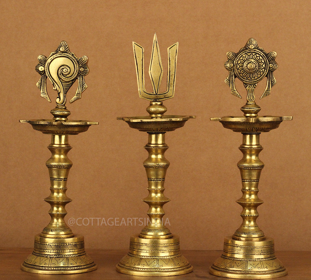 Brass Vilakku Lamp 12"