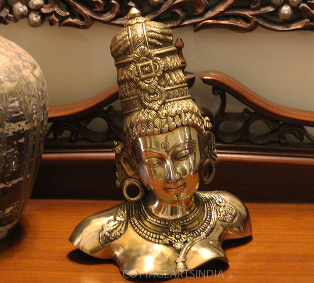 Brass Parvati Bust