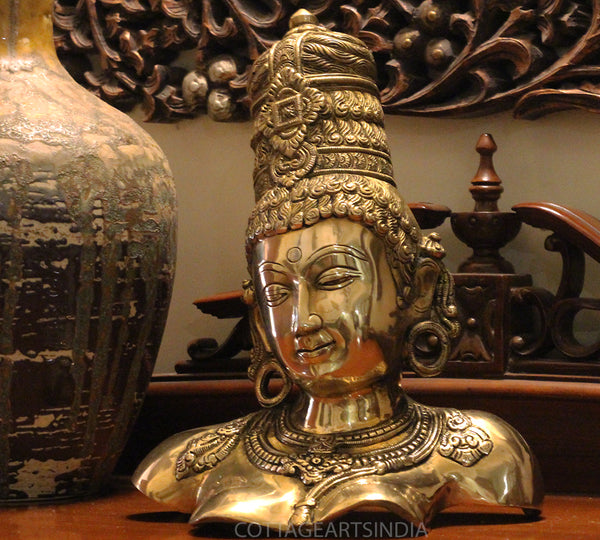 Brass Parvati Bust