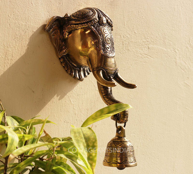 Brass Elephat Bell Wall Hanging