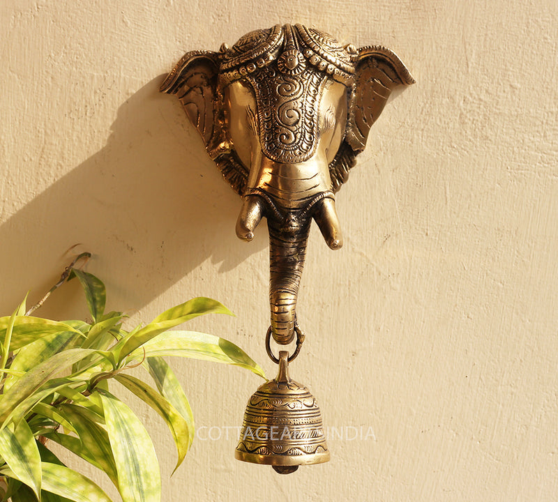 Brass Elephat Bell Wall Hanging