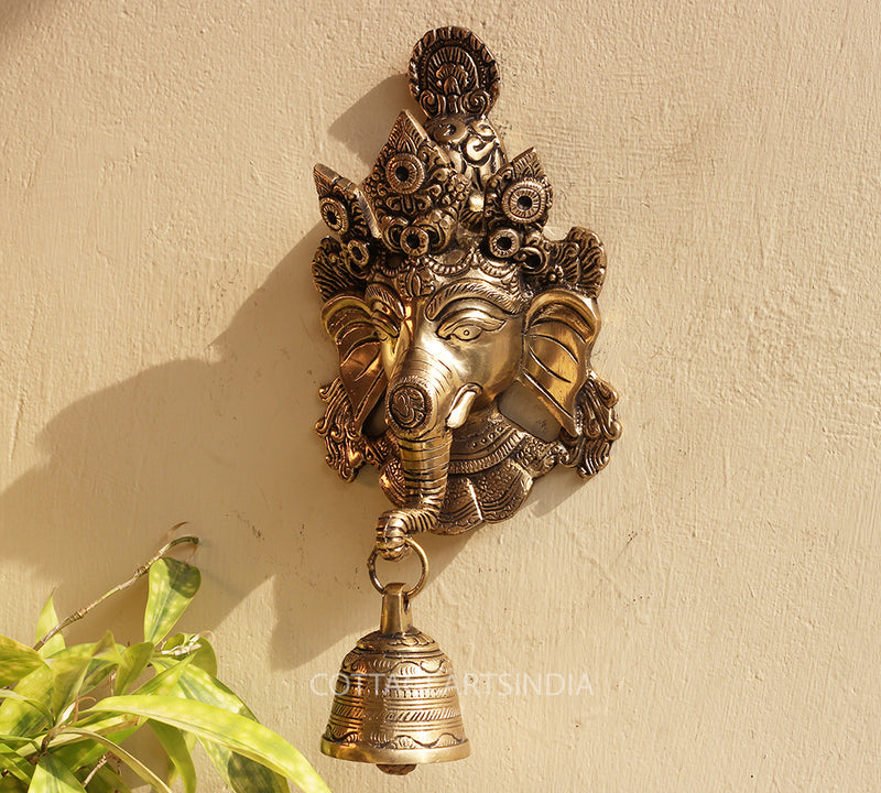 thumbnail interactive-video image 1 of 9" Wood Framed Superfine Lakshmi Ganesha Saraswati Statues In Brass Wall Hanging 1 of 14