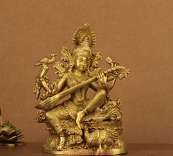 Brass Saraswati 11"