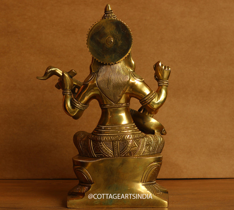 Brass Saraswati Fine Carving