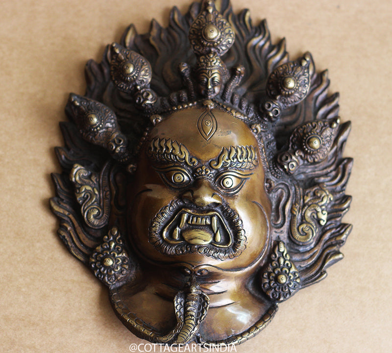 Brass Bhairava  Mask Wall Hanging