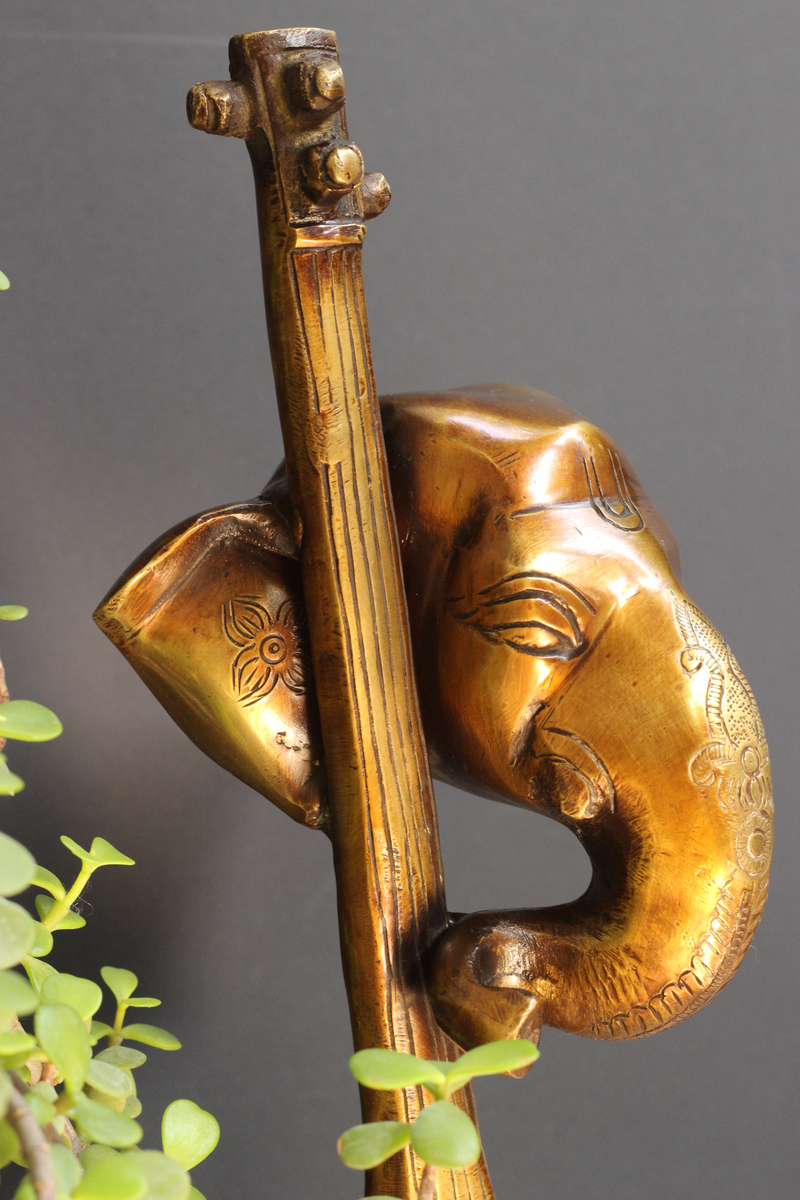 Brass Ganesha on Sitar