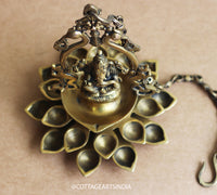 Brass Ganesh 20 Diya Hanging
