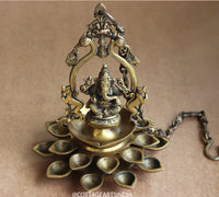 Brass Ganesh 20 Diya Hanging