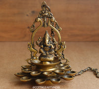 Brass Ganesh 20 Diya Hanging