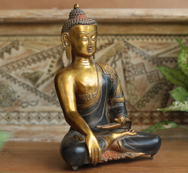 Brass Buddha Antique Gold Plated