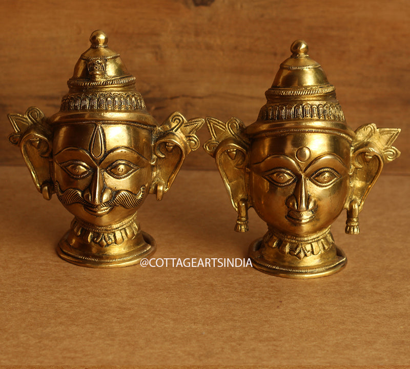 Brass Shiva and Gauri  Mukhlingam