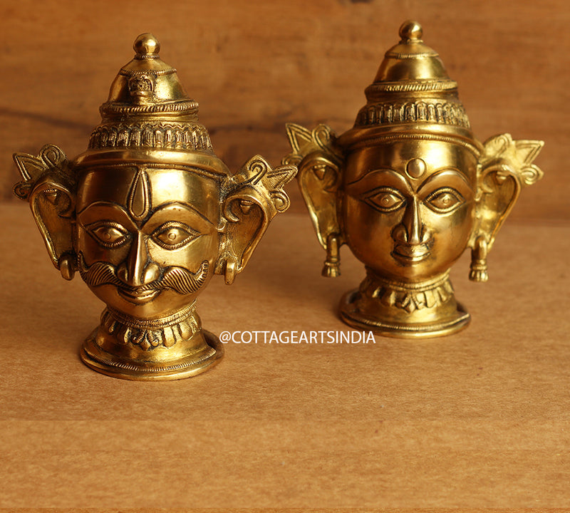 Brass Shiva and Gauri  Mukhlingam