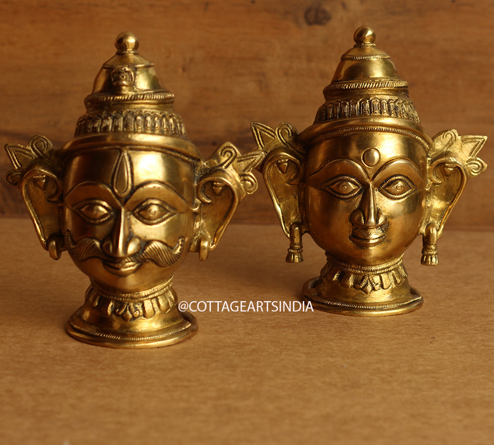 Brass Shiva and Gauri  Mukhlingam