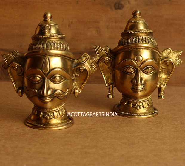 Brass Shiva and Gauri  Mukhlingam