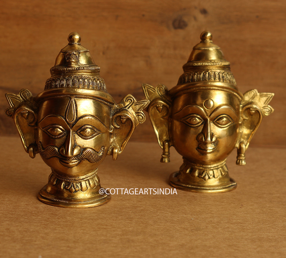 Brass Shiva and Gauri  Mukhlingam