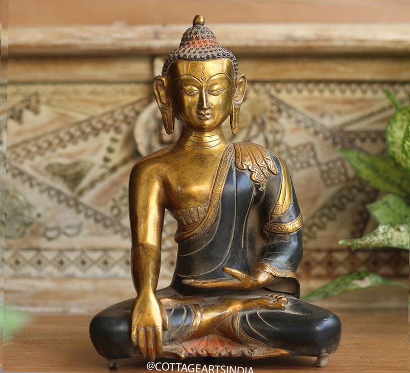 Brass Buddha Antique Gold Plated