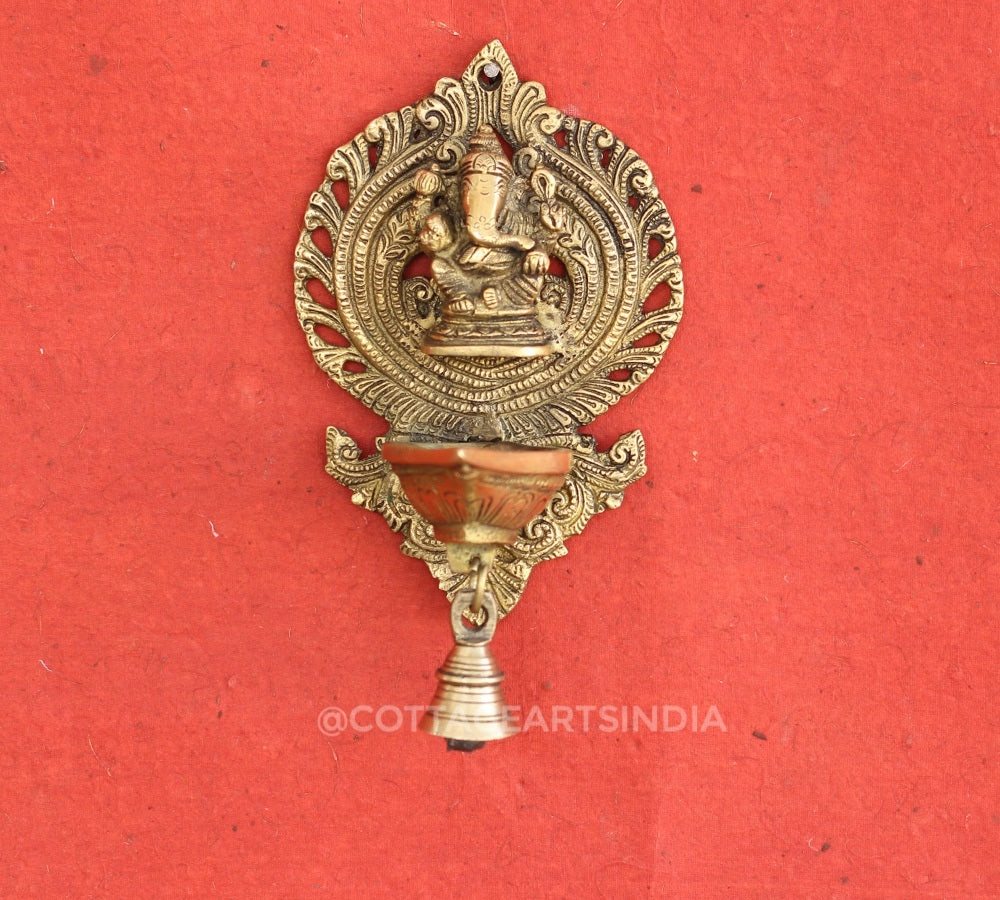Brass Ganesha Wall Diya