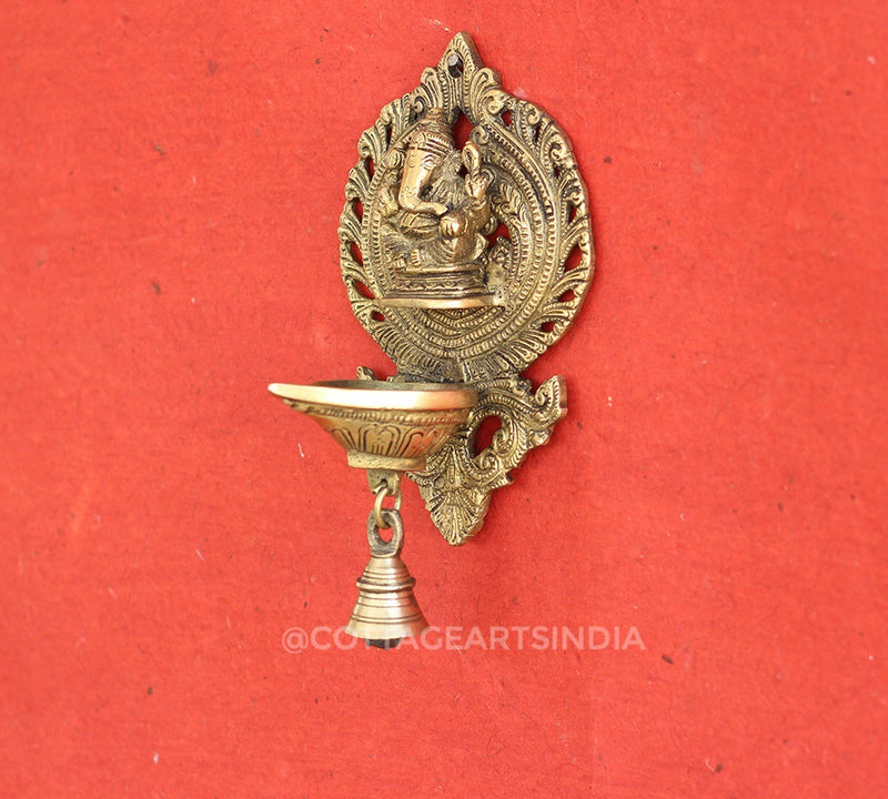 Brass Ganesha Wall Diya