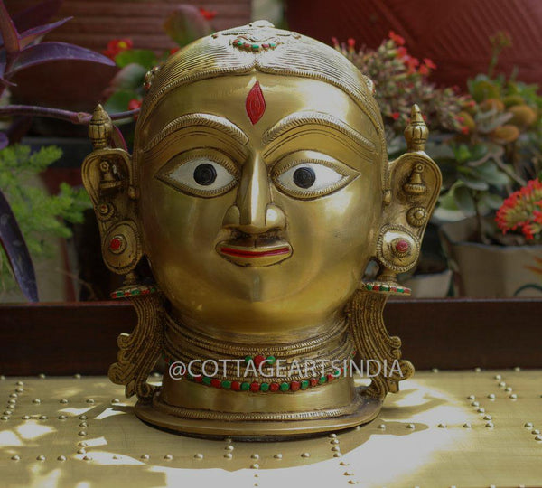 Brass Gauri Head/Mask 10"