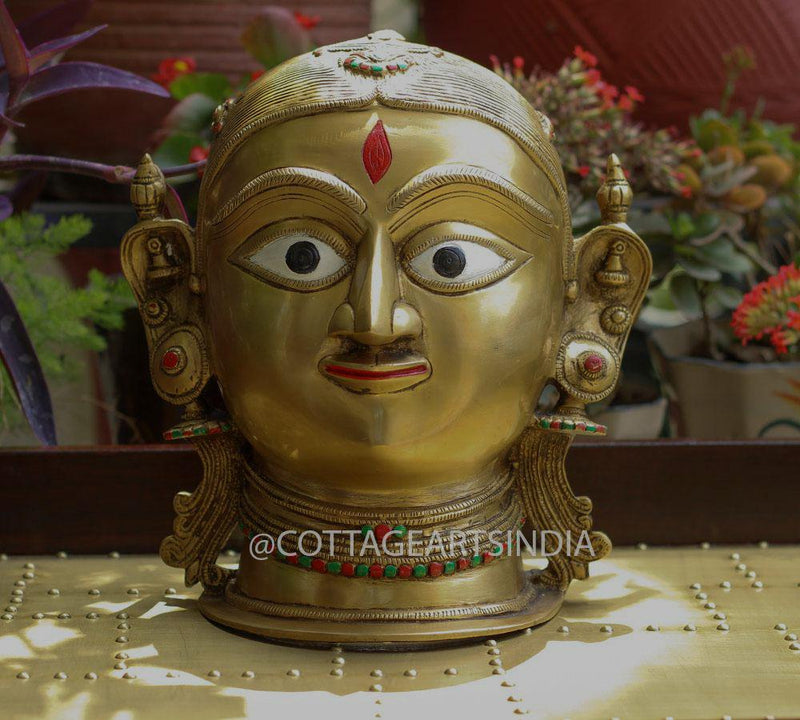 Brass Gauri Head/Mask 10"