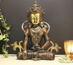 Brass Crown Buddha 10''