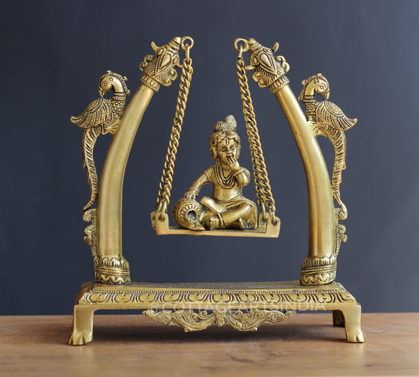 Brass Krishna on Swing