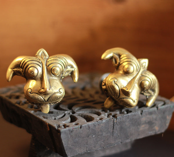 Brass Yali Door Knob (pair)