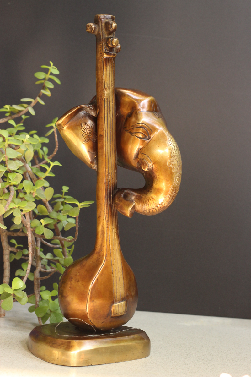 Brass Ganesha on Sitar