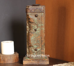 Vintage Wood Candle Holder